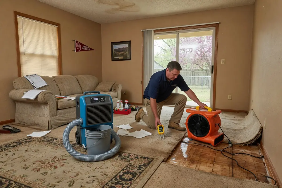 Water Damage Restoration Norman OK, LLC crew at work